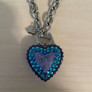 Tarina Tarantino Pave Heart w Blue & Purple
